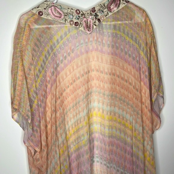 Anthropologie Soft Surroundings Embroidered Floral Colorful Open Kimono - Picture 10 of 10